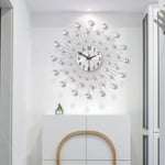 203D Wall Clock Luxury Metal Flower Silent 30cm Office House Living Room