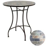 EDM - Table Métal/Mosaïque Couleur: Marron Ø70x77cm Modèle Stuttgart Pour Extérieur