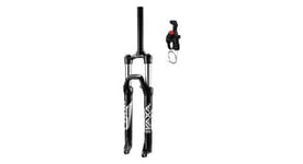 Fourche vtt 29   zoom vaxa 28 noir reglable blocable au guidon deb  100mm pivot lisse 295mm 1  1 8 28 6 exterieur compatible disc