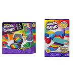 Kinetic Sand, Sandisfactory Set with 2lbs of Colored and Black Kinetic Sand, Toys for Kids Aged 3+ & Rainbow Mix Set with 3 Colours of Kinetic Sand (382g) and 6 Tools, for Kids Aged 3+ (Styles Vary)
