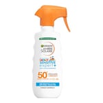 GARNIER Ambre Solaire - Spray Gâchette Sensitive Expert+ Enfant - Haute Protection Solaire FPS 50+ - Protège des UVA, UVB & UVA Longs - À Base De Céramides - Peaux Sensibles - 270 ml