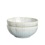 Denby - Halo Speckle Cereal Bowls Set of 2 - Grey, Neutral Patterned Coupe Dishwasher Microwave Safe Crockery 820ml - Glazed Ceramic Stoneware Tableware - Chip & Crack Resistant Soup Bowls