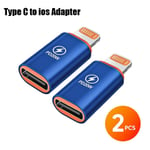 USB C till Lightning Adapter PD 20W 120W Snabbladdning Lightning Hane till Typ C Adapter För iPhone IOS till USB Typ C Konverter 2PCS TypeC to ios