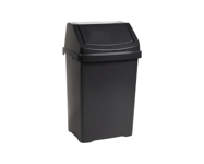 Plastic 8L Swing Bin with Flap Lid Waste Kitchen Rubbish Vanity Bin - Dark Grey