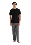 Dagi Men's Striped Woven Trousers Pajama Bottom, Gray, M