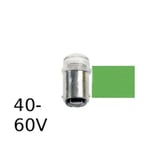 Grön LED signallampa T14x30 10lm Ba15d 0,4W 40-60V