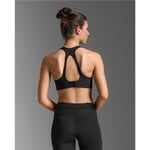 2XU Aero Mesh Medium Impact Bra Black/Silver Reflective