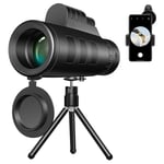 BGDGTP Télescopes monoculaires, télescope 40X60 HD d'objectif de téléphone Portable étanches avec Support de téléphone trépied pour l'escalade d'observation d'oiseaux Concert de Football Jeu Voyage