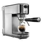 Daewoo Compact Espresso Coffee Machine, Digital, 20Bar Pressure, Professional Look With Steam Wand, Barista Quality Coffee Made At Home With Ground Coffee, 1.2 Litre Water Tank, Accessories Included