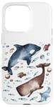 Coque pour iPhone 15 Pro Max Orca Whale Motif For Kids With Ocean Fish Pattern Cute Fishy