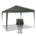 WOLTU Tonnelle de Jardin Tente Pliante Auvent Pliable Imperméable Protection du Soleil UV 50+ Sac de Transport Inclus Facile à Installer Hauteur Règlable 3x3m Gris