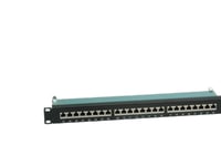 Value Kat.6 19"-Patchpanel, 24 P, Geschirmt, Schwarz, Svart