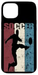 Coque pour iPhone 15 Plus Ballon de football vintage effet vieilli