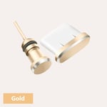 Jeu De Prises Anti-Poussière Pour Téléphone De Type C,Port Usb De Type C,Prise Jack Pour Écouteurs 3.5mm,Samsung,Huawei,Xiaomi,Iphone,Ipad,Apple - Type Gold