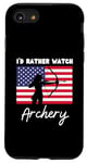 iPhone SE (2020) / 7 / 8 USA American Flag Archery I'd Rather Watch Archery Case