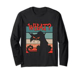 What? Black Cat Kitty for Man and Woman Funny Cat Long Sleeve T-Shirt