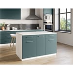 Ilot Central de Cuisine Duo 160 Vert Anis Easy Cuisine