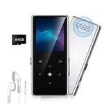 64GB MP3 Player with Bluetooth 5.2, AiMoonsa Music Player with Built-in HD Speaker, FM Radio, Voice Recorder, HiFi Sound, E-Book Function, Earphones Included