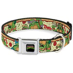 Buckle Down Collier pour Chien Classique TMNT Turtle Pizza, 2,5 cm x 27,9-43,2 cm - Taille M