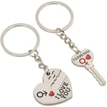 Tlily - Je T'Aime Coeur Clé Valentine ChaîNe Anneau Porte-CléS Mignon Cadeau, 2 PièCes Amour Pendentif pour Anniversaire