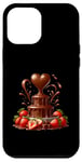 Coque pour iPhone 12 Pro Max Fontaine à chocolat en forme de cœur - Saint-Valentin romantique