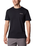 Columbia North Cascades Cotton Regular Fit Short Sleeve Logo T-Shirt, Black Hex Flag