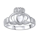 SILVEGO Bague Claddagh pour femme en argent sterling 925, Zircone cubique