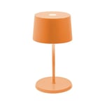 Zafferano, Lampe Olivia Mini, Lampe de Table Portable et Rechargeable avec Contrôle Tactile, Adaptée pour le Salon et l'Extérieur, Dimmer 2700-3000 K, Hauteur 22 cm, Couleur Orange