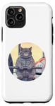 iPhone 11 Pro Cute Grey Fit Muscle Cat Sitting on Gym Lifting Bench Case