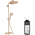 Colonne de douche thermostatique Hansgrohe Croma Select s 280 EcoSmart bronze brossée + nettoyant Briochin