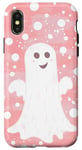 Coque pour iPhone X/XS Rose moderne à pois mignon fantôme effrayant pastel gothique rétro