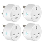 HBN Smart Plug WiFi Socket Work with Alexa Echo and Google Home, Smart Timer Plug, No Hub Required, 2.4Ghz Only (13A/3120W,4 Pack)