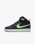 Nike Chaussures Junior Court Borough Milieu 2 (GS) - 403 (Dark Noir/ Blanc/ Lime