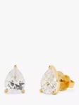 kate spade new york Cubic Zirconia Teardrop Stud Earrings, Gold/Clear