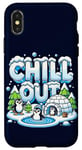 Coque pour iPhone X/XS Antarctique Pingouin Lover Chill Out Cute Winter Pingouin Igloo