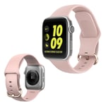 Apple Watch Series 5 44mm klockarmband i flytande silikon - Rosa