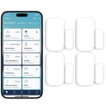 4 Pack Détecteur d'Ouverture Porte et Fenêtre,Connexion Zigbee, Alarme pour Domotique Intelligente,Compatible Apple HomeKit/Alexa