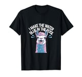 Funny Llama "I Make The Water Blue in The Pool" Graphic T-Shirt