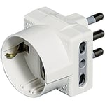 Bticino 2P S3611D Tris Adaptateur Fiche T 16 A + 1 Interrupteur de contournement allemand Blanc