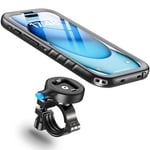 Cozycase Support pour iPhone 15 Velo Moto Etanche - 【Anti Vibration- Rotatif】 Metal Suport Telephone Vélo Route/VTT/Scooter/Trotinette/Guidon/Bicyclette Sportive avec Écran Tactile Pluie Bike Holder