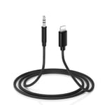 Aux Cable for iPhone 3.5mm Aux Cord Car Aux Audio Cable to 3.5mm Aux Adapter Braided Audio Cable for iPhone/iPad/iPod Compatible Headphone/Car/Home Stereo/Speaker Support All IOS System-Black