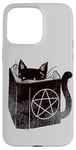 Coque pour iPhone 15 Pro Max SataniCat Pentagramme Chat Satan Demon Necronomicon Lover