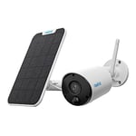 Reolink 2K Camera Surveillance WiFi Exterieure sans Fil, Argus Eco+Panneau Solaire, Camera Surveillance sur Batteries, Vision Nocturne, Camera Solaire, Audio Bidirectionnel, Détection Personne