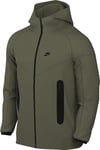 Nike Hooded Full Zip Ls Top M NK TCH FLC Fz WR Hoodie, Medium Olive/Black, FB7921-222, XS