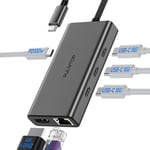 Hub USB C,Station d'accueil Adaptateur Multiport USB-C 6 en 1 avec 3*USB C 10 Gbps 3.2 Gen,1*HDMI@4K60Hz,1 * 100W PD,1*Gigabit Ethernet pour Laptop and Tablet,etc.