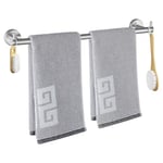 Markcco Towel Rail 16'', Towel Holder with Two Hooks for Space Saving in Bathroom, Stainless Steel Towel Bar, Towel Rack Wall Mounted Screw, for Small Bathrooms, Kitchens, and Vanities, Brushed Nickel