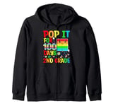 Pop It for 100 Days Of School 2nd Grade Teacher Kids 100 Day Zip Hoodie