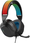 Nightfall Casque de Jeu Filaire - Jack 3,5 mm avec Micro pour PC/Xbox/PS5/PS4/Nintendo Switch - Pilote de 50 mm, Coussins en Mousse Nuage et étagère intérieure Isolante du Son