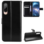 HTC Desire 22 Pro Case [Wallet Case] [Kickstand] [Card Slots] [Magnetic Flip Cover] Compatible with HTC Desire 22 Pro Smartphone(Black)