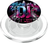 DJ Design avec casque et paysage urbain Tattoo PopSockets PopGrip pour MagSafe